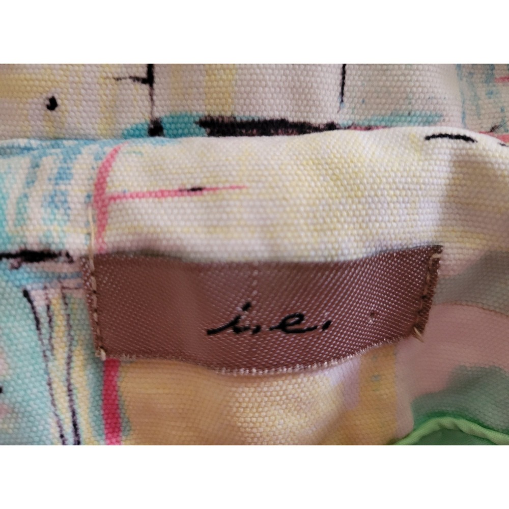 i.e. Womens Abstract Cityscape Print Cotton Trench Coat Pastel Double Breasted S - Picture 6 of 12